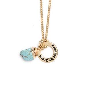Natural Turquoise Nugget Stone Charm Necklace Amazed by Grace Charm